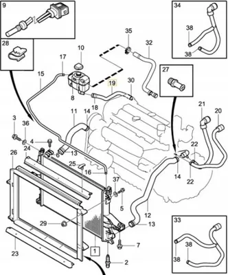 Image de VOLVO S60 S80 Ligne de réservoir d'expansion OE