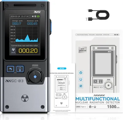 Produktbild von GC-03 3-in-1 Elektromagnetischer Nuklearstrahlungsdetektor – Messgerät für elektrische und magnetische Felder mit Geigerzähler und Alarmfunktion
