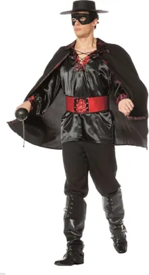 Produktbild von L3300750-54-A schwarz-rot Herren  Kostüm Bandit Gr.54