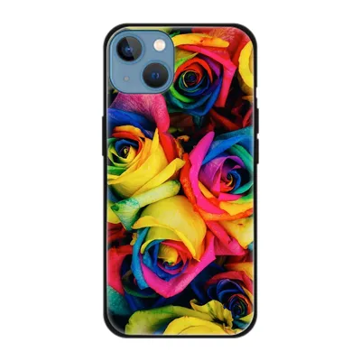 Produktbild von König Design Hülle kompatibel mit Apple iPhone 13 Kunststoff Soft Handyhülle - Handy Case Bunte Rosen