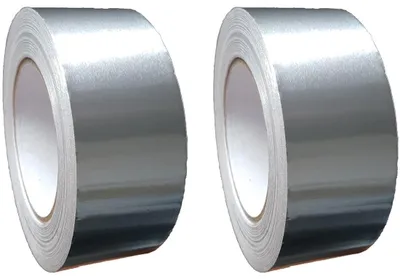 Obrázok produktu pre Všestranná hliníková lepiaca páska – 2 rolky 50 mm x 50 m – ideálna na izoláciu, opravy a tesnenie, strieborná