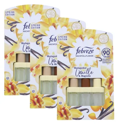 Produktbild von 3x Febreze Madagaskar Vanille&Magnolie Duftstecker Nachfüller je 20ml