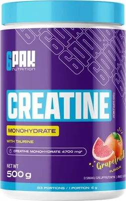 A product shot of a creatine supplement container.