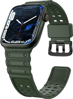 Produktbild von HQWear Armband Dreifachschutz fr Apple Watch SE, 8, 7, 6, 5, 4, 3, 2, 1 (41, 40, 38 mm), Grn