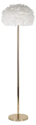 Imagen del producto de Lámpara de pie "Feathers", blanca, 43 x 170 cm – Elegante lámpara de pie de hierro con detalles de plumas artificiales – Casquillo E27, 40 W, 220 V, diseño decorativo