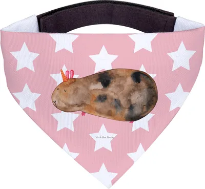 Produktbild von Mr. & Mrs. Panda Halstuch Hund Einhorn Meerschweinchen - Rot Pastell - Geschenk, Tuch, für Hunde, Unicorn, Hunde-Halstuch, Einhörner, Meerhörnchen, Meerschwein