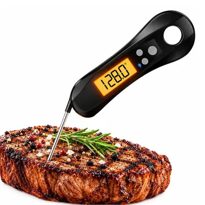 Produktbild von Fleischthermometer Digital, Küchenthermometer mit Klappsonde, Lebensmittelthermometer für Grillen Backen und Kochen, -50 bis 300 °C