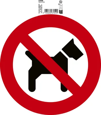 Produktbild von Exacompta Hinweisschild selbstklebend, PVC, Hunde verboten 20cm - Rot - 67059E
