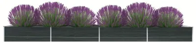 Image de Bacs de jardin surélevés - Jardinières - Bacs pour potager - Jardinières pour fleurs - Bacs pour légumes - Acier galvanisé - 600 x 80 x 45 cm