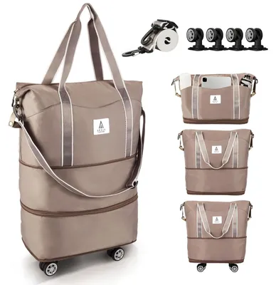 Image de Omgoods - Valise de voyage légère avec roues amovibles et compartiments