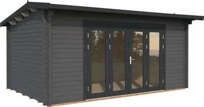 Produktbild von Gartenhaus Palmako Ines 13,7 m2 Bifold inkl. Fußboden 524 x 379 cm dunkelgrau-anthrazit