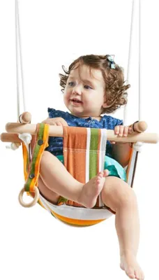 Imagen del producto de 2Kids Toys: Columpio infantil de tela, 100% algodón, a rayas