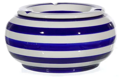 Produktbild von Sturm-Aschenbecher - 1x - blau/weis - Terrassen-Aschenbecher - 23 cm - Keramik