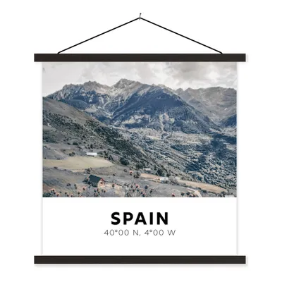 Produktbild von MuchoWow® Textilposter Spanien - Berge - Natur 120x120 cm mit schwarzem Rahmen - Aufhängungsset
