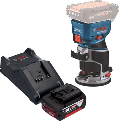 Produktbild von Bosch GKF 18V-8 Professional Akku Kantenfräse 18 V 8,0 mm Brushless + 1x Akku 5,0 Ah + Ladegerät