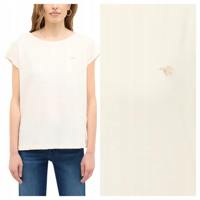 Zdjęcie produktu dla Mustang | T-shirt damskie, białe, bawełna, krój regular, rozmiar L