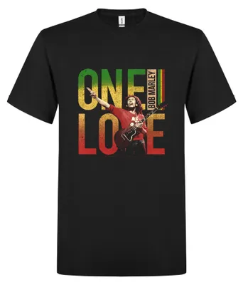 Produktbild von Bob Marley T-Shirt, 'One Love' Design, 100% Baumwolle, Offizielles Merchandise