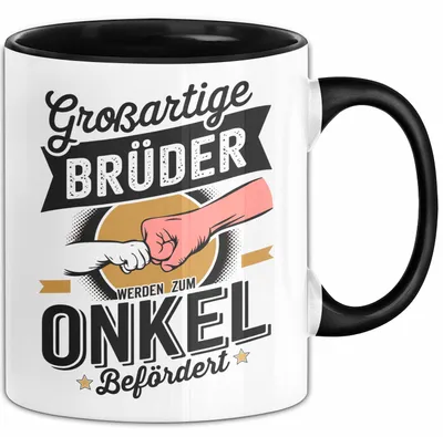 Produktbild von Onkel Sarkastisch Sarkasmus Tasse Geschenk Lustige Geschenkidee Spruch Großartige Brüder Werden Zum Onkel Befördert (Schwarz)