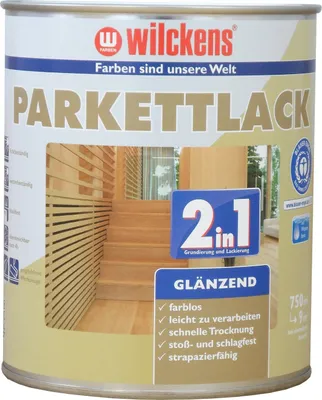 Produktbild von Wilckens Parkettlack 2in1 glänzend, 750 ml, Farblos