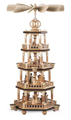 Obrázek produktu pro Stolní pyramida Stolní pyramida Holy Story 4-patrová přírodní (DxŠxV):27x27x64cm NOVINKA