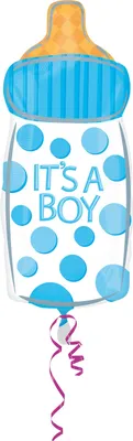 Produktbild von Amscan Junior Shape Babyfläschchen It's a Boy Folienballon
