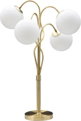 Immagine prodotto di Lampada da Tavolo Glamy 4 Light Ø53x74 cm in Ferro e Vetro Bianco e Oro
