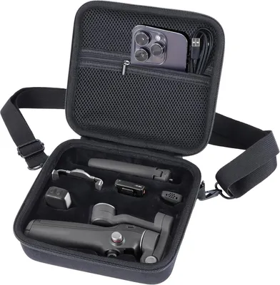 Immagine prodotto di Custodia protettiva per stabilizzatore gimbal, per smartphone, colore nero, con scomparto per accessori, ideale per la fotografia