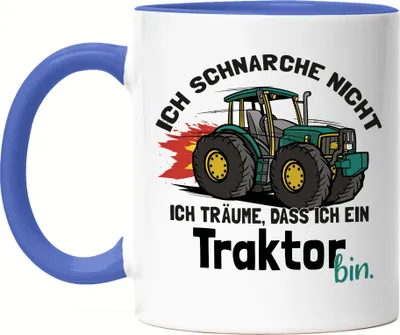 Produktbild von Ich Schnarche Nicht Sondern Träume Dass Ich Traktor Bin Tasse Blau Lustig Geschenk Für Schnarcher