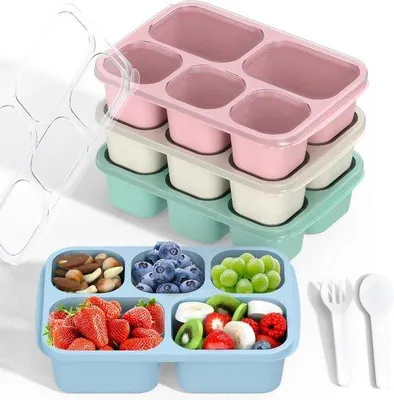 Produktbild von Famanu Bento Snack Box 4 Fächer - Wiederverwendbare Meal Prep Behälter