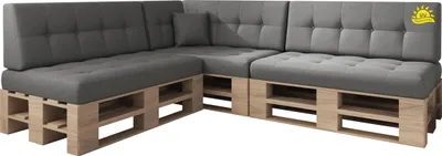 Produktbild von sunnypillow Palettenkissen Verona Kaltschaum UV - beständig Outdoor/Indoor  8er Set 120 x 80 Silver