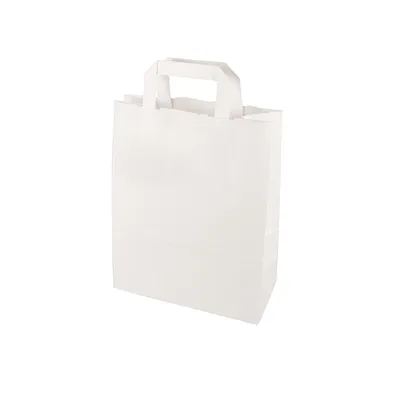 Produktbild von Papstar Papiertüten 28 x 22 x 10 cm weiß mit Tragegriff 8 x 50 Stück