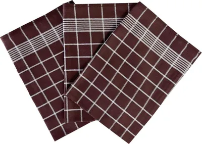 Obrázek produktu pro Kuchyňské utěrky z egyptské bavlny – Pozitiv tmavě hnědá s bílým vzorem 50x70 cm, 3 ks