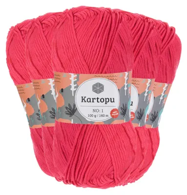 Produktbild von 5 x 100g Strickgarn Kartopu NO:1 Wolle Anti Pilling Effekt
