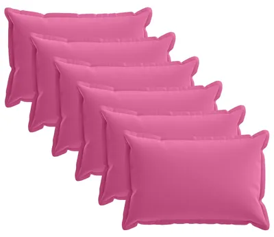 Zdjęcie produktu dla Pokrowce na poduszki vidaXL, 6 sztuk, kolor różowy, materiał: poliester, wymiary: 50 x 75 cm