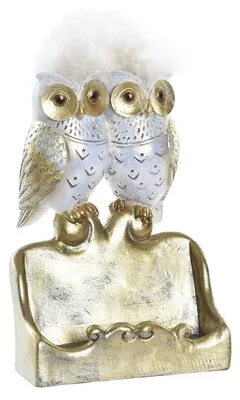 Dekofigur aus Harz, weiß/gold, 10 x 8 x 7 cm