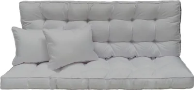 Produktbild von Hollywoodschaukel Auflage 180x50 cm, 3-Sitzer, dick gepolstert, Grau, Gartenbank, Balkon, Kissen Set [133]