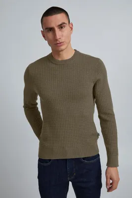Produktbild von CASUAL FRIDAY CFKarlo Herren Strickpullover Feinstrick Pullover Pulli mit Rundhalsausschnitt O-Neck Struktur Strick