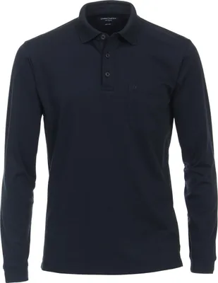 Produktbild von Casa Moda - Herren Polo-Shirt Langarm (433995300), Größe:L, Farbe:Blau (147)