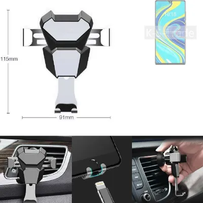 Produktbild von K-S-Trade Lüftungshalterung kompatibel mit Cubot P40 kompakte Handy-Halterung Lüftungsschlitz Lüftungsgitter Autohalterung KFZ Auto-Halterung