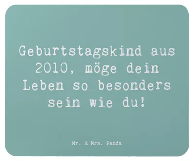 Produktbild von Mr. & Mrs. Panda Mouse Pad Spruch 2010 Geburtstag - Meeresbrise - Geschenk, laptop mauspad, Geburtstagsgeschenk, Alter, Geburtstagskind, handgemachte Geschenke, Mousepad