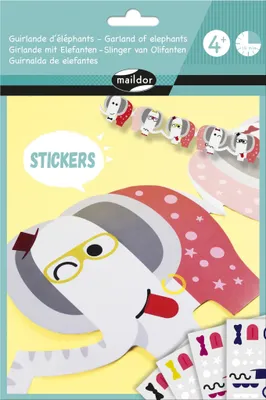 Produktbild von Maildor Elefantengirlande mit 4Stickerbogen