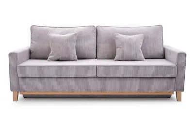 Produktbild von BETTSO Ecksofa mit Schlaffunktion und Bettkasten Scandinavian Design Couch Sofagarnitur Couchgarnitur Polsterecke Cord stoff EMMA Hellgrau Rechts