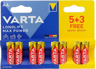 Produktbild von Varta Max Tech AA, Einwegbatterie, AA, Alkali, 1,5 V, 8 Stück(e), Mehrfarbig