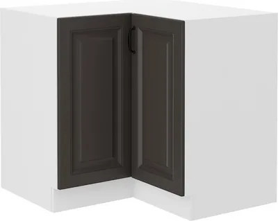 Obrázek produktu pro Dolní rohová skříňka SOPHIA - 90x90 cm, tmavě šedá / bílá
