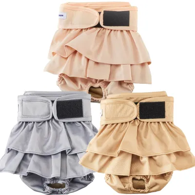 Imagen del producto de Pañales para perras, reutilizables, paquete de 3 unidades, talla S, alta capacidad de absorción, para la higiene canina