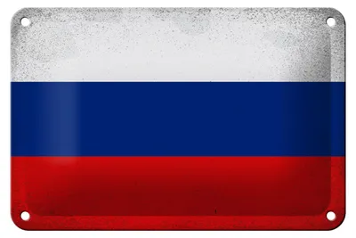Produktbild von Blechschild Flagge Russland 18x12cm Flag of Russia Vintage Dekoration
