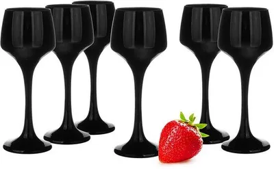 Zdjęcie produktu dla Zestaw 6 kieliszków do likierów - pojemność 75 ml - czarne