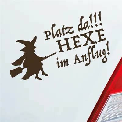 Produktbild von Auto Aufkleber Platz da!!! Hexe im Anflug! Girl 10x20 cm Braun Sticker Heckscheibenaufkleber