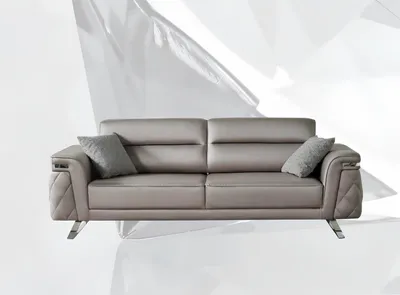 Produktbild von Dreisitzer Sofa 3 Sitzer Polstersofa Grau Moderne Stoffsofa Design