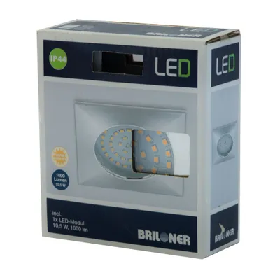 Produktbild von Briloner LED Einbauleuchte eckig Chrom IP44 10,5W warmweiß 3000K